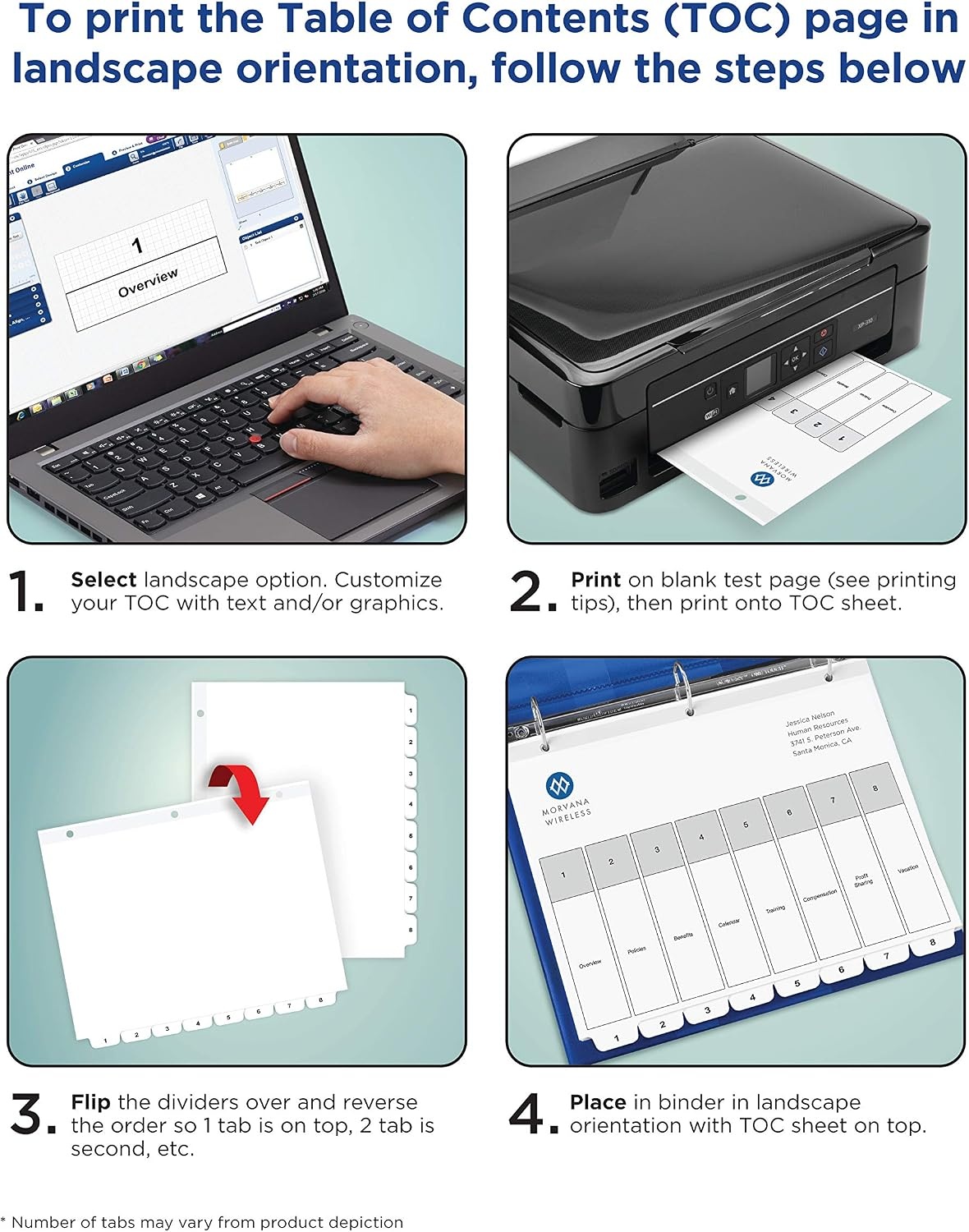 image:imageAvery AZ Dividers for 3 Ring Binders 26 Tabs per Set Customizable Table of Contents Multicolor Tabs Great for Organizing Reports Projects and More 3 Sets of 44225Classic