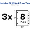 image:imageAvery Durable WriteOn Plastic Dividers with Erasable Tabs11 x 8 12 Multicolor 8 Tabs3 Sets