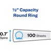 image:imageAvery Flexible View 3 Ring Binder 12 Inch Round Rings 1 Blue Binder 176703 Pack