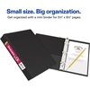 image:imageAvery Mini Durable View 3 Ring Binder Holds 55 x 85 Paper 1 Round Rings 175Sheet Capacity 14 Inch Wide Spine 1 Black Binder Great for Home School Supplies Office and More 171671