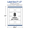 image:imageAvery Outdoor Waterproof Rectangle Labels with Sure Feed Technology 2 x 3 White Film PrinttoTheEdge Compatible with Laser Printers 80 Labels Total200 labels