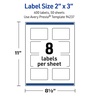 image:imageAvery Outdoor Waterproof Rectangle Labels with Sure Feed Technology 2 x 3 White Film PrinttoTheEdge Compatible with Laser Printers 80 Labels Total400 labels