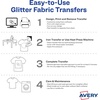 image:imageAvery Printable Heat Transfer Paper for Dark Fabrics 85 x 11 Inkjet Printer Compatible 5 Sheets of Iron On Transfer Paper Great for Custom Shirts Uniforms Gifts and More 3279Glitter