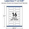 image:imageAvery Printable Rectangle Labels Sure Feed Technology Double Gold Border Florals Design 1 x 258 Matte White Permanent Labels LaserInkjet 160 Total Great for AddressingDouble Gold Border With Florals