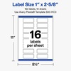 image:imageAvery Printable Rectangle Labels Sure Feed Technology Double Gold Border Florals Design 1 x 258 Matte White Permanent Labels LaserInkjet 160 Total Great for AddressingPink  Gold Scallop Frame W Bow