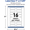 image:imageAvery Printable Rectangle Labels Sure Feed Technology Double Gold Border Florals Design 1 x 258 Matte White Permanent Labels LaserInkjet 160 Total Great for AddressingDouble Gold Border With Florals