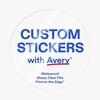 image:imageAvery Professionally Printed Custom Stickers 25 Diameter Round Personalized Stickers Matte Clear Film Design Your Own Custom Decals Great for Branding Gifts and MoreGlossy Clear Film