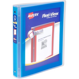 image:imageAvery FlexiView 3 Ring Binder 1 Inch Round Rings 1 Blue Binder 17607