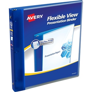 image:imageAvery Flexible View 3 Ring Binder 12 Inch Round Rings 1 Blue Binder 176701 Pack