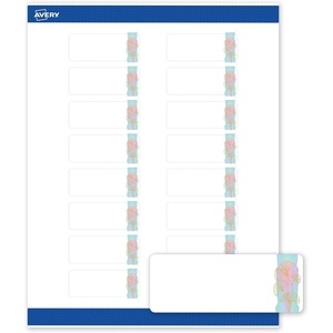 image:imageAvery Printable Rectangle Labels Sure Feed Technology Double Gold Border Florals Design 1 x 258 Matte White Permanent Labels LaserInkjet 160 Total Great for AddressingWatercolors With Gold Ginkgo Leaves