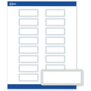 image:imageAvery Printable Rectangle Labels Sure Feed Technology Double Gold Border Florals Design 1 x 258 Matte White Permanent Labels LaserInkjet 160 Total Great for AddressingBlue Border With Gold Dots