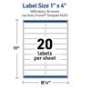 image:imageAvery Outdoor Waterproof Rectangle Labels with Sure Feed Technology 1 x 4 White Film Compatible with Laser Printers 1000 Labels Total Great for Product Branding Packaging and More1 000 labels