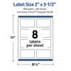 image:imageAvery Outdoor Waterproof Rectangle Labels with Sure Feed Technology 2 x 35 White Film PrinttotheEdge Compatible with Laser Printers 800 Labels Total800 labels