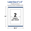 image:imageAvery Outdoor Waterproof Rectangle Labels with Sure Feed Technology 4 x 6 White Film PrinttoTheEdge Compatible with Laser Printers 50 Labels Total50 labels