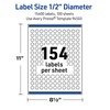 image:imageAvery Outdoor Waterproof Round Labels with Sure Feed Technology 05 Diameter White Film PrinttoTheEdge Compatible with Laser Printers 3850 Labels Total15 400 labels