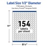 image:imageAvery Outdoor Waterproof Round Labels with Sure Feed Technology 05 Diameter White Film PrinttoTheEdge Compatible with Laser Printers 3850 Labels Total7 700 labels