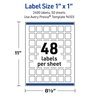 image:imageAvery Outdoor Waterproof Square Labels with Sure Feed Technology 1 x 1 White Film PrinttotheEdge Compatible with Laser Printers 1200 Labels Total2 400 labels