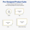 image:imageAvery Printable FullSheet Cardstock Gold amp Navy Border Florals 85 x 11 Matte White FullSheet Cardstock LaserInkjet 10ct Great Craft PaperDouble Gold Border with Florals