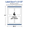 image:imageAvery Printable Rectangle Labels Gold Beads 4 x 313 Glossy White Rectangle Labels Permanent LaserInkjet 40ct Great for Product MerchandisingGold Border With Gold Dots