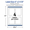 image:imageAvery Printable Rectangle Labels Gold Border Gold Dots 4 x 313 Matte White Rectangle Labels Permanent LaserInkjet 40ct Great for Product MerchandisingMultilined Gold Border