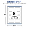 image:imageAvery Printable Rectangle Labels Gold DoubleDipped Edge 2 x 3 Matte White Rectangle Labels Permanent LaserInkjet 80ct Great for Product MerchandisingDouble Dipped Gold Edge