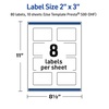 image:imageAvery Printable Rectangle Labels Gold DoubleDipped Edge 2 x 3 Matte White Rectangle Labels Permanent LaserInkjet 80ct Great for Product MerchandisingMultilined Gold Border