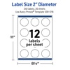 image:imageAvery Printable Round Labels Sure Feed Technology Gold Dots Edge Design 2 Diameter Matte White Permanent Labels LaserInkjet 120 Total Great for Product MerchandisingMultilined Gold Border