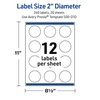 image:imageAvery Printable Round Labels Sure Feed Technology Gold Dots Edge Design 2 Diameter Matte White Permanent Labels LaserInkjet 120 Total Great for Product MerchandisingGold Border With Gold Dots
