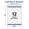 image:imageAvery Printable Round Labels Sure Feed Technology Gold Dots Edge Design 2 Diameter Matte White Permanent Labels LaserInkjet 120 Total Great for Product MerchandisingGold Monstera Leaves