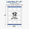 image:imageAvery Printable Square Labels Gold amp Navy Border Florals 2 x 2 Matte White Square Labels Permanent LaserInkjet 120ct Great for Product MerchandisingMint Border W Gold Bow