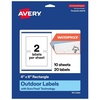 image:imageAvery Outdoor Waterproof Rectangle Labels with Sure Feed Technology 4 x 6 White Film PrinttoTheEdge Compatible with Laser Printers 50 Labels Total20 labels
