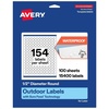 image:imageAvery Outdoor Waterproof Round Labels with Sure Feed Technology 05 Diameter White Film PrinttoTheEdge Compatible with Laser Printers 3850 Labels Total15 400 labels