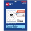 image:imageAvery Outdoor Waterproof Round Labels with Sure Feed Technology 2 Diameter White Film PrinttoTheEdge Compatible with Laser Printers 120 Labels Total1 200 labels