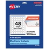 image:imageAvery Outdoor Waterproof Square Labels with Sure Feed Technology 1 x 1 White Film PrinttotheEdge Compatible with Laser Printers 1200 Labels Total1 200 labels