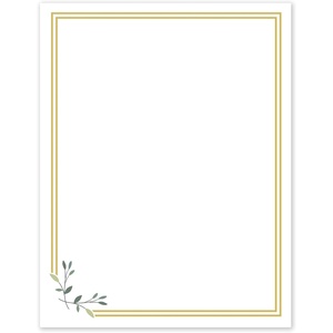 image:imageAvery Printable FullSheet Cardstock Gold amp Navy Border Florals 85 x 11 Matte White FullSheet Cardstock LaserInkjet 10ct Great Craft PaperDouble Gold Border with Florals