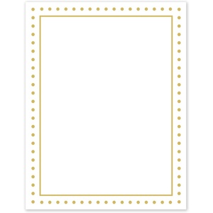 image:imageAvery Printable FullSheet Cardstock Gold amp Navy Border Florals 85 x 11 Matte White FullSheet Cardstock LaserInkjet 10ct Great Craft PaperGold Border with Gold Dots