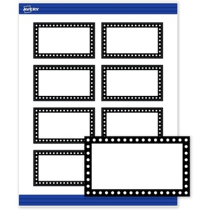 image:imageAvery Printable Rectangle Cards Sure Feed Technology 2 x 35 Matte White with Double Black Border Design Laser amp Inkjet Compatible 80 Total Great for Branding Weddings and MoreBlack  White Polka Dots