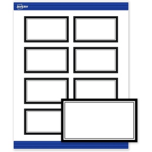image:imageAvery Printable Rectangle Cards Sure Feed Technology 2 x 35 Matte White with Double Black Border Design Laser amp Inkjet Compatible 80 Total Great for Branding Weddings and MoreDouble Black Border