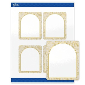 image:imageAvery Printable Rectangle Labels Gold Beads 4 x 313 Glossy White Rectangle Labels Permanent LaserInkjet 40ct Great for Product MerchandisingArched Metallic Gold Florals