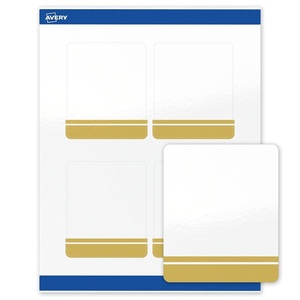 image:imageAvery Printable Rectangle Labels Gold Beads 4 x 313 Glossy White Rectangle Labels Permanent LaserInkjet 40ct Great for Product MerchandisingDouble Dipped Gold Edge