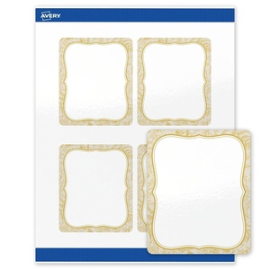 image:imageAvery Printable Rectangle Labels Gold Beads 4 x 313 Glossy White Rectangle Labels Permanent LaserInkjet 40ct Great for Product MerchandisingFlourished Metallic Gold Florals