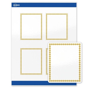 image:imageAvery Printable Rectangle Labels Gold Beads 4 x 313 Glossy White Rectangle Labels Permanent LaserInkjet 40ct Great for Product MerchandisingGold Beads