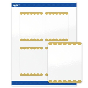 image:imageAvery Printable Rectangle Labels Gold Beads 4 x 313 Glossy White Rectangle Labels Permanent LaserInkjet 40ct Great for Product MerchandisingGold Dots Edge