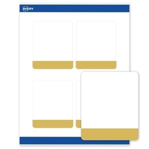image:imageAvery Printable Rectangle Labels Gold Border Gold Dots 4 x 313 Matte White Rectangle Labels Permanent LaserInkjet 40ct Great for Product MerchandisingDipped Gold Edge