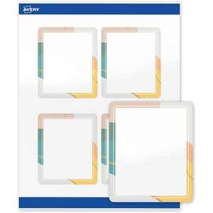 image:imageAvery Printable Rectangle Labels Gold Dots Blue Border 4 x 313 Glossy White Rectangle Labels Permanent LaserInkjet 40ct Great for Product MerchandisingColor Block With Metallic Gold Veins