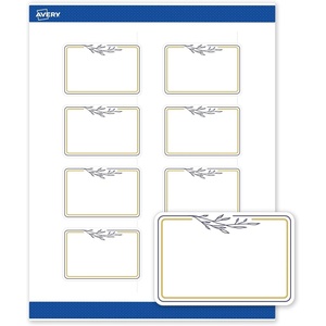 image:imageAvery Printable Rectangle Labels Gold Dots Green Florals 2 x 3 Matte White Rectangle Labels Permanent LaserInkjet 80ct Great for Product MerchandisingGold  Navy Border With Florals