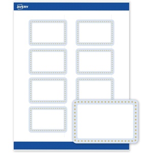 image:imageAvery Printable Rectangle Labels Gold Dots Green Florals 2 x 3 Matte White Rectangle Labels Permanent LaserInkjet 80ct Great for Product MerchandisingBlue Border With Gold Dots
