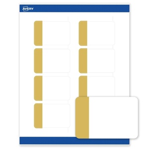 image:imageAvery Printable Rectangle Labels Gold DoubleDipped Edge 2 x 3 Matte White Rectangle Labels Permanent LaserInkjet 80ct Great for Product MerchandisingDipped Gold Edge