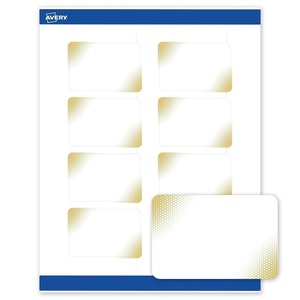 image:imageAvery Printable Rectangle Labels Gold DoubleDipped Edge 2 x 3 Matte White Rectangle Labels Permanent LaserInkjet 80ct Great for Product MerchandisingGold Blush