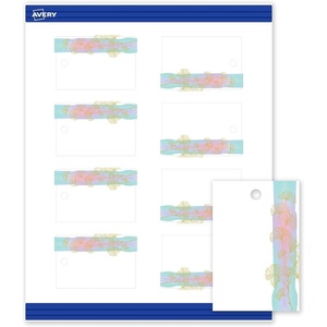 image:imageAvery Printable Rectangle Tags Gold Dots Green Florals 2 x 3 Matte White LaserInkjet 80ct Great for Product TagsWatercolors With Gold Ginkgo Leaves